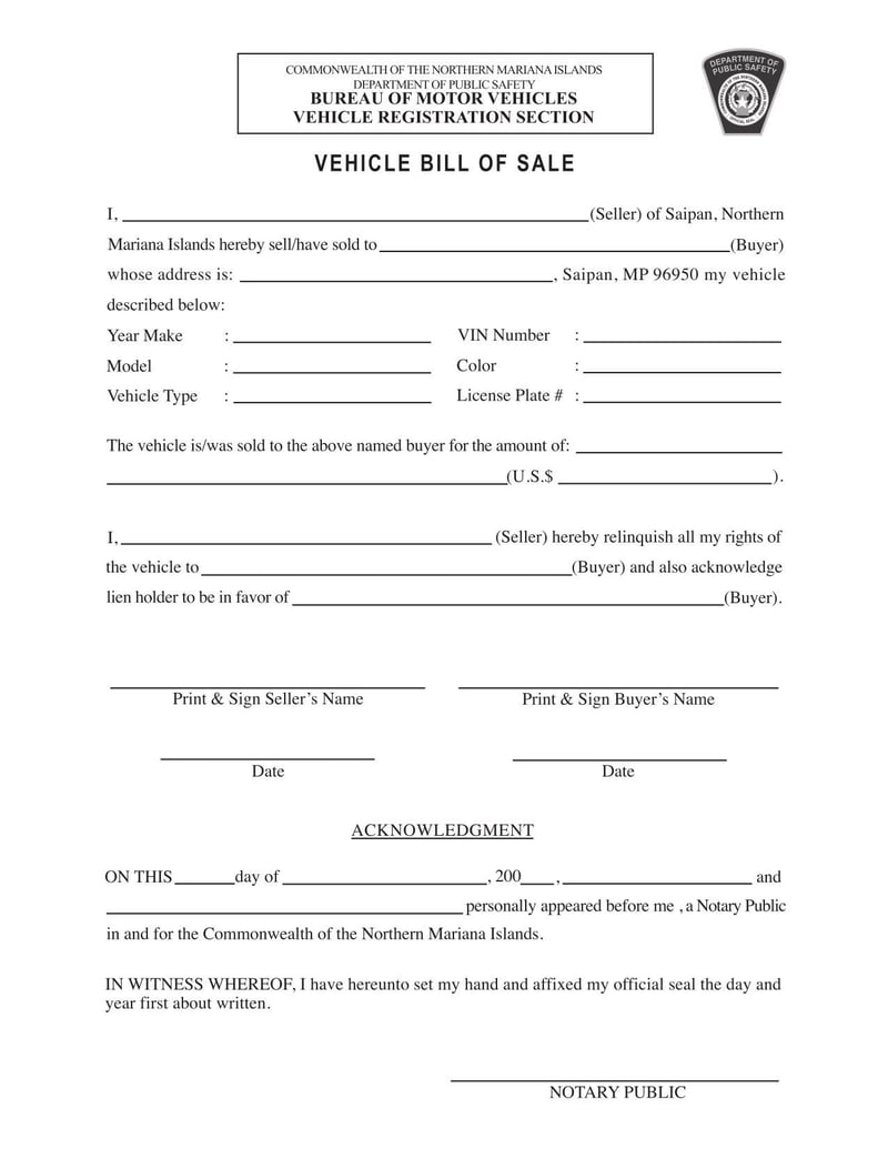 Large thumbnail of Saipan Vehicle Bill of Sale