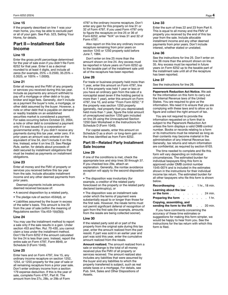 Large thumbnail of Form 6252 - 2024