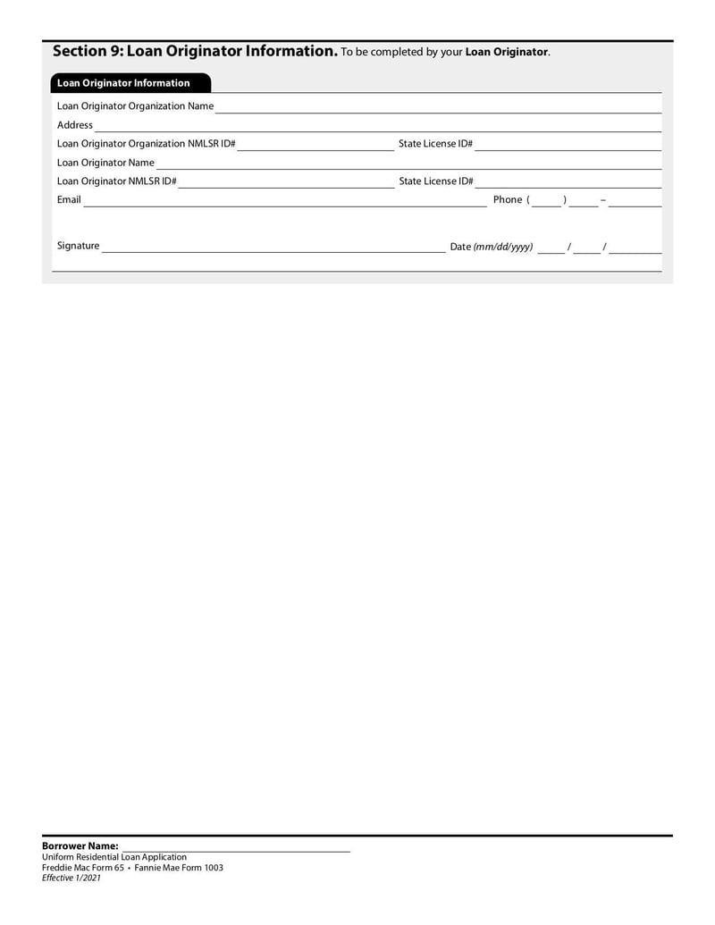 Thumbnail of Uniform Residential Loan Application Freddie Mac Form 65 - Apr 2020 - page 8