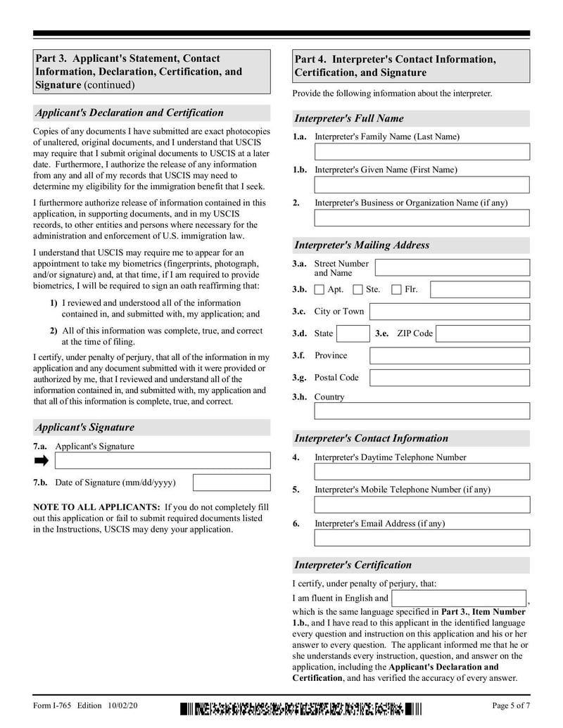 Large thumbnail of Form I-765 - Feb 2020