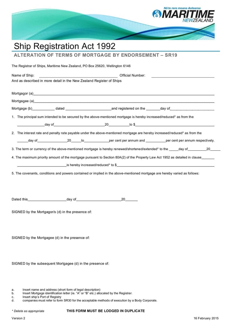 Large thumbnail of MNZ SR19 Form - Feb 2015