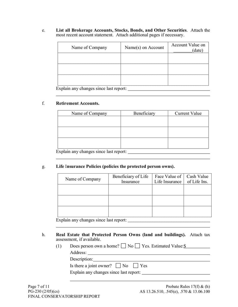Large thumbnail of Form PG-230 Final Conservatorship Report - Sep 2017