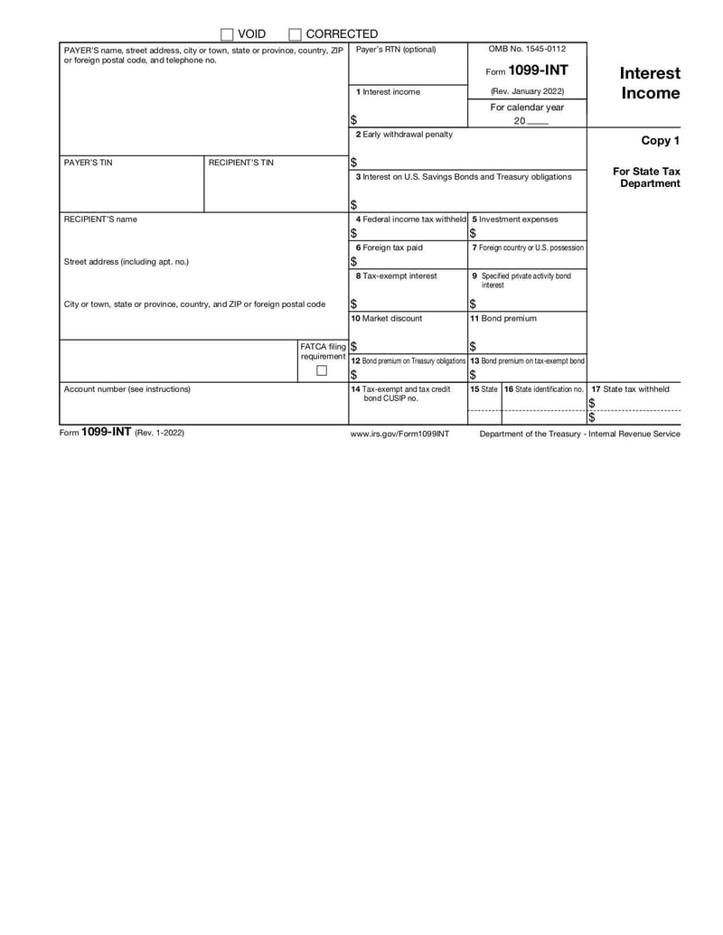 Large thumbnail of Form 1099-INT - Jan 2022