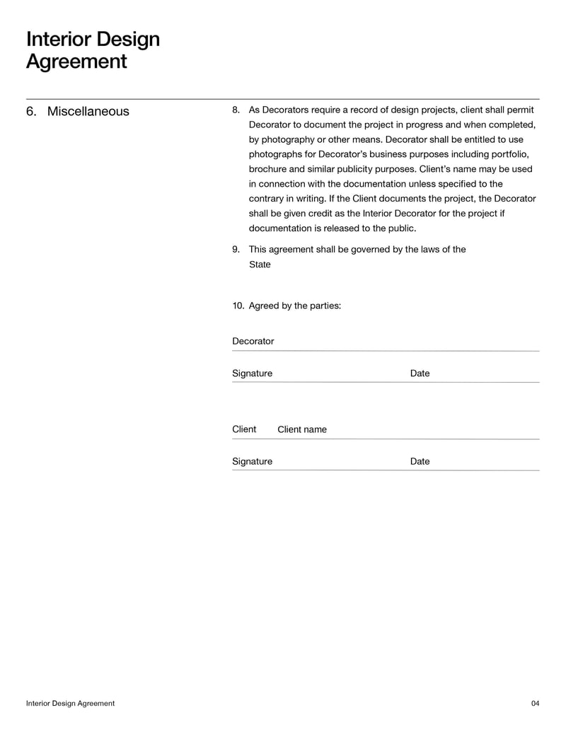 Large thumbnail of Interior Design Contract Template