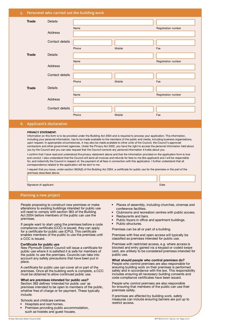 Large thumbnail of Application for Certificate for Public Use - Feb 2022