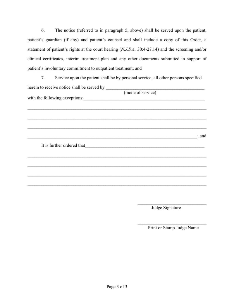 Large thumbnail of Temporary Order for Involuntary Commitment to Treatment of an Adult (Outpatient Treatment)