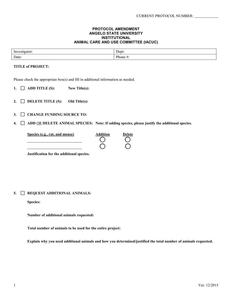 Large thumbnail of Texas Protocol Amendment Form