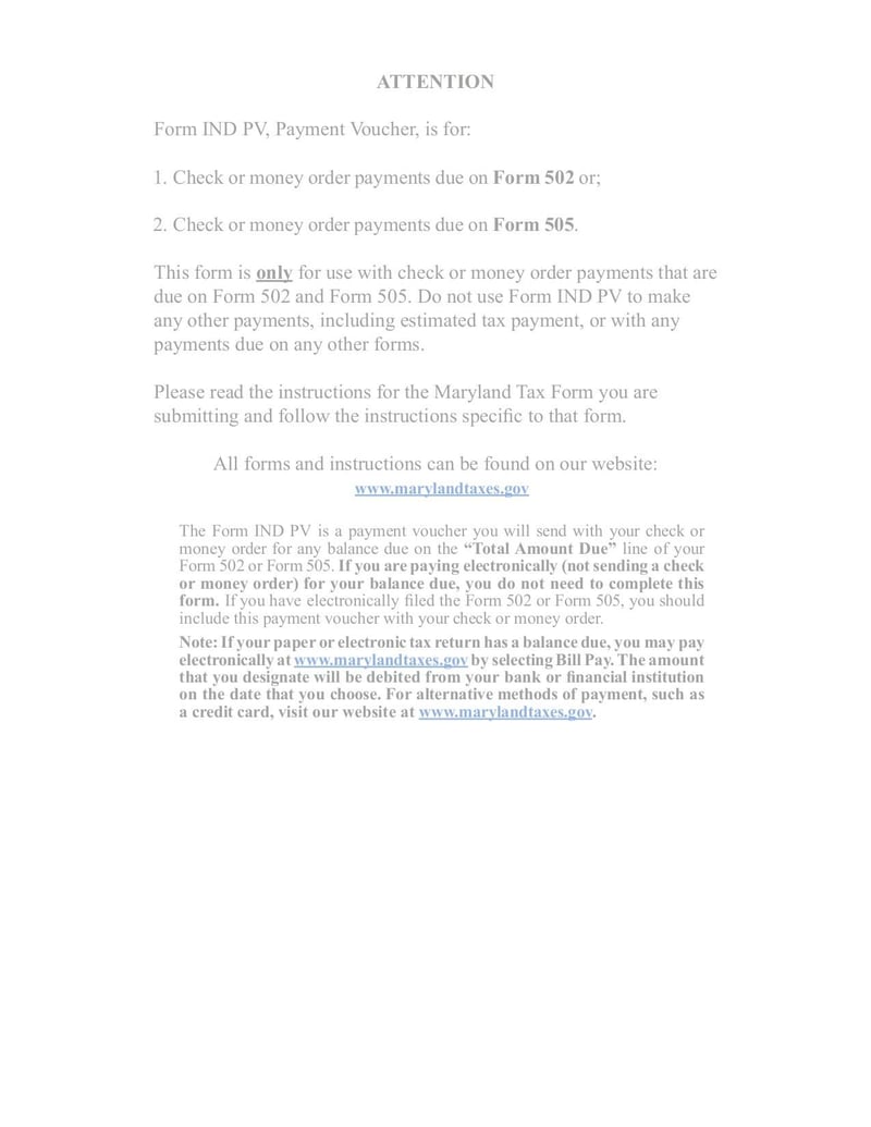 Large thumbnail of Maryland Form IND PV - Dec 2017