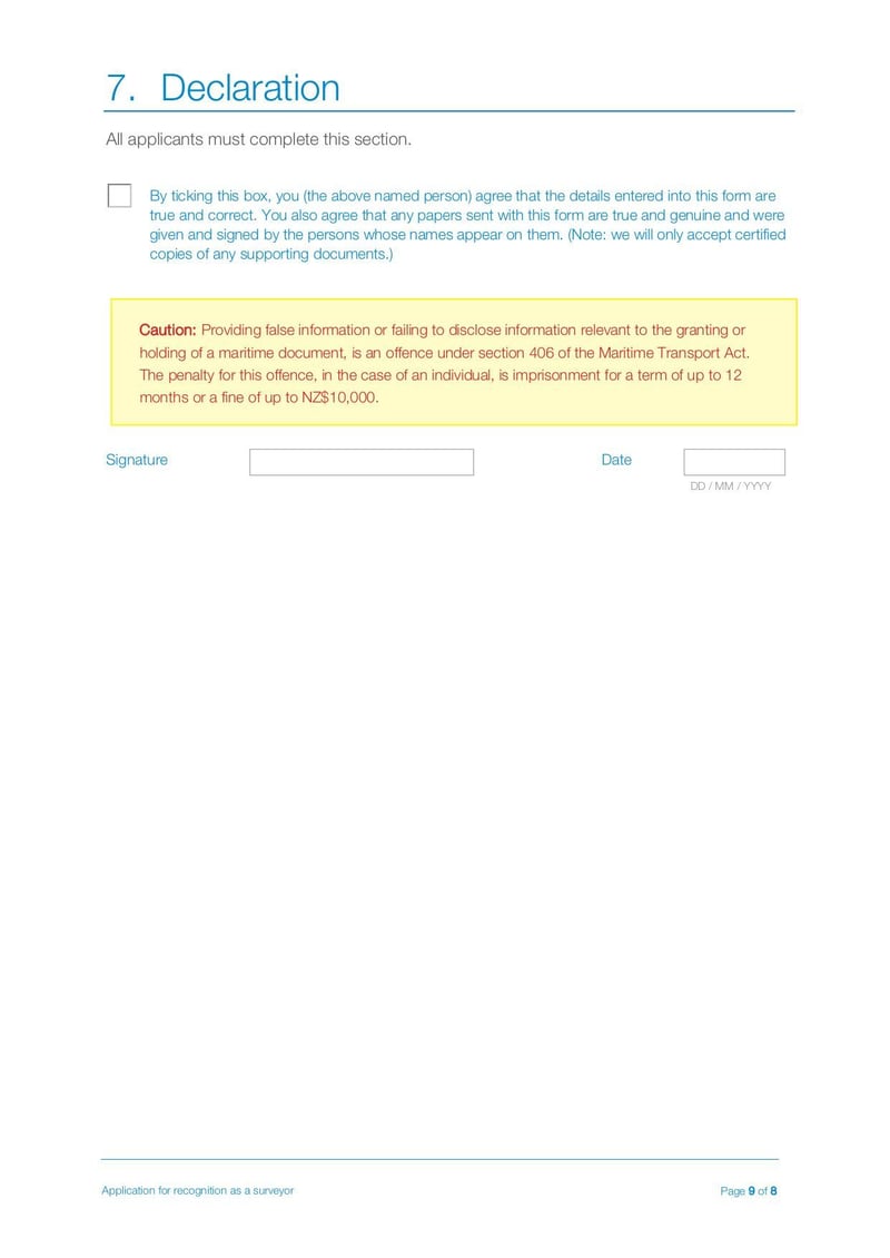 Large thumbnail of Application for Recognition as a Surveyor MNZ Form - Aug 2019