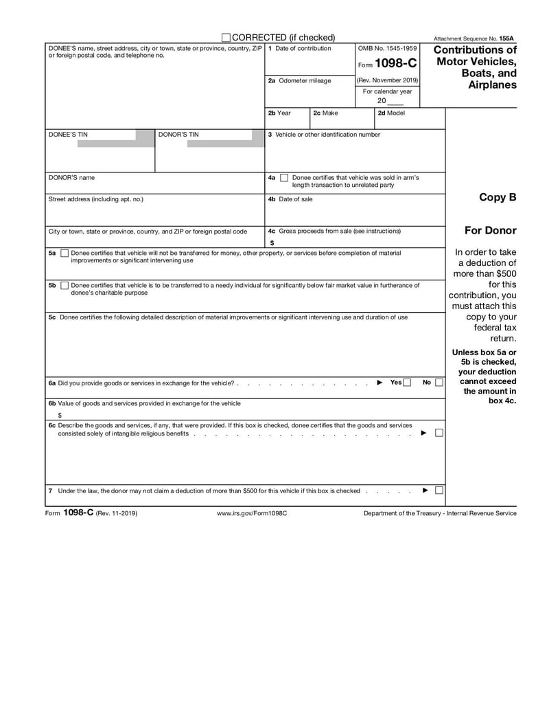 Large thumbnail of Form 1098-C - Nov 2019