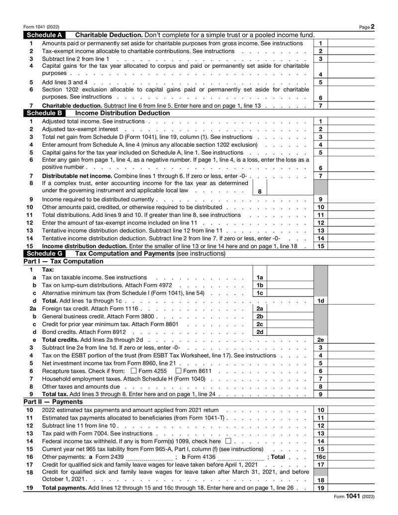 Large thumbnail of Form 1041 - Jan 2022