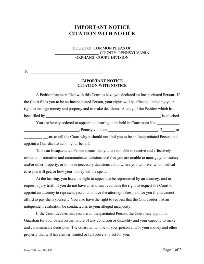 Large thumbnail of Form G-01 Form of Important Notice and Citation - Sep 2012