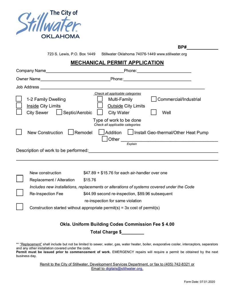 Mechanical Permit Application Fill and sign online with Lumin