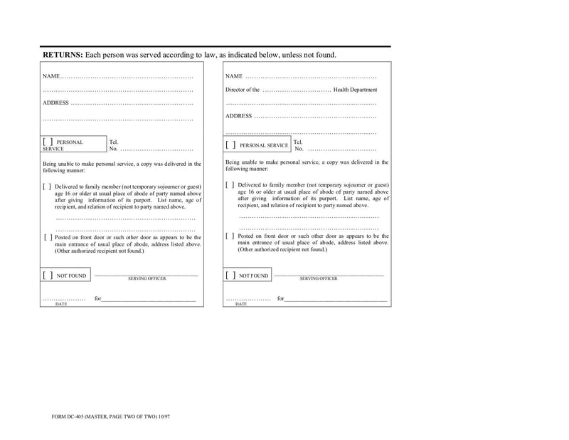 Thumbnail of DC405 Form - Jul 2020 - page 1