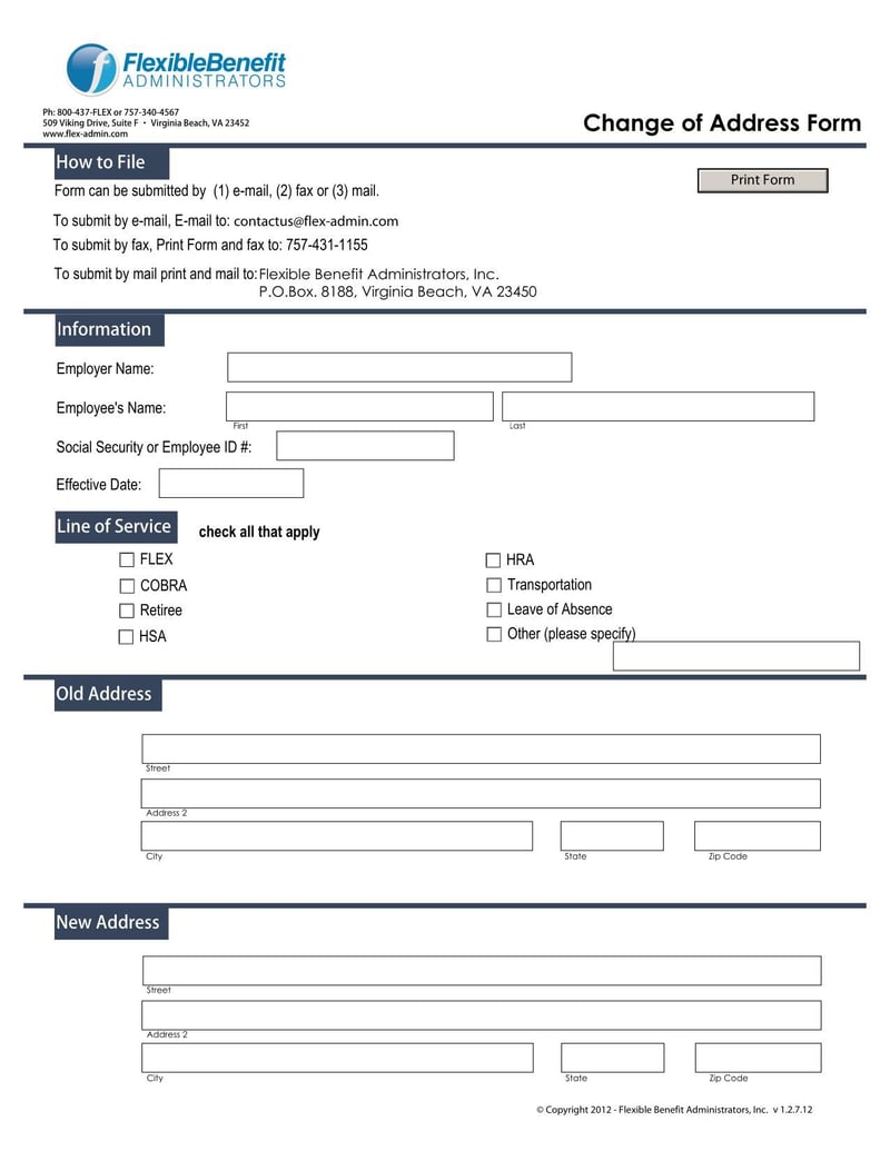 Large thumbnail of Virginia Change of Address Form