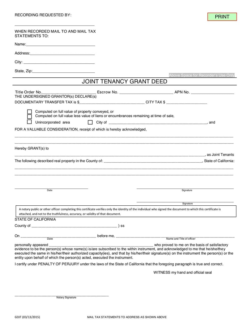 Large thumbnail of Joint Tenancy Grant Deed - Jul 2022