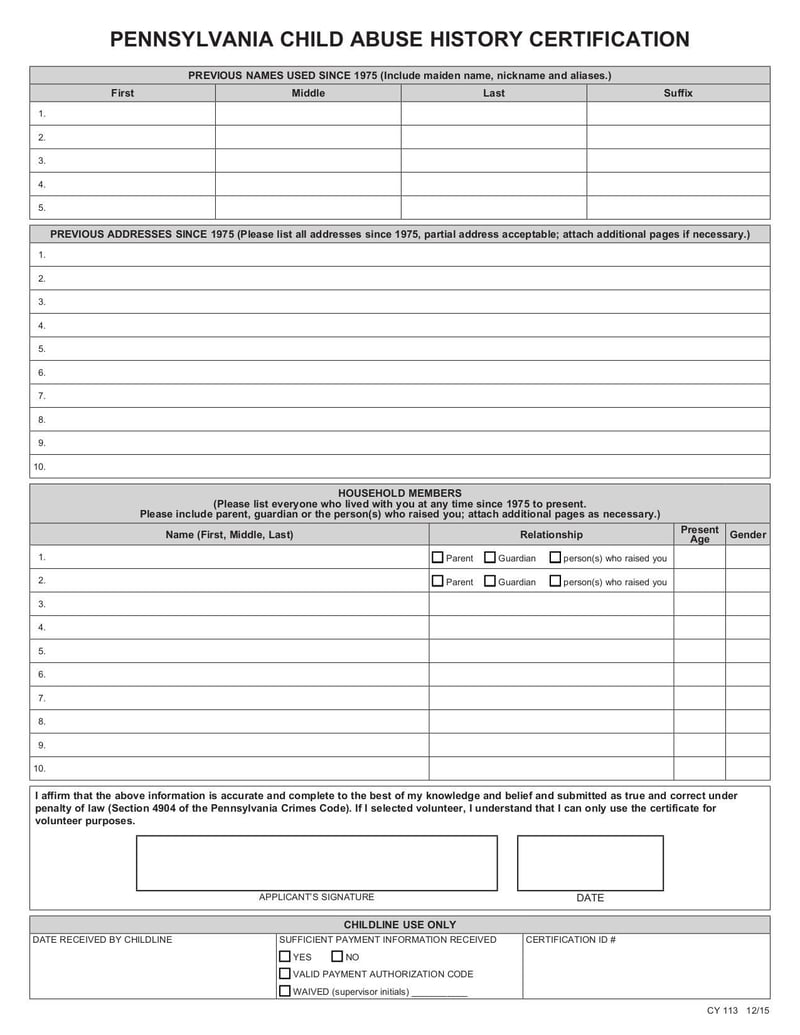 Large thumbnail of Form CY 113 - Jul 2018