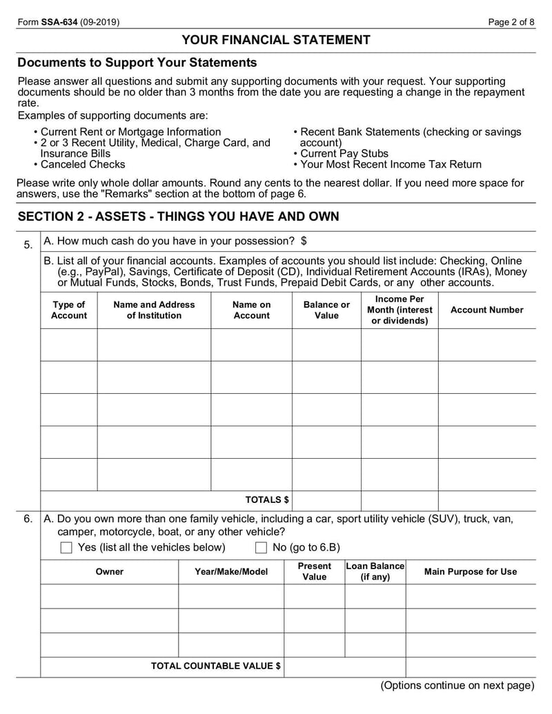 Large thumbnail of Form SSA-634 - Sep 2019