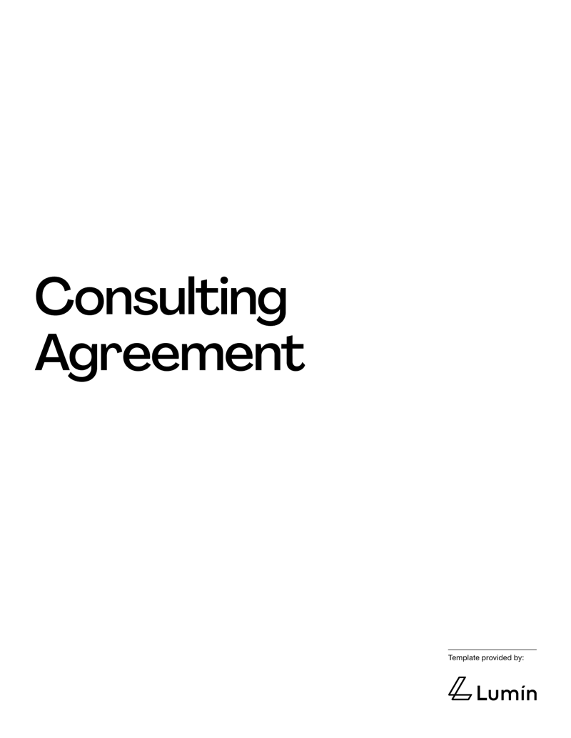 Consulting Contract Template for documenting scope, payments and legal terms between client and consultant