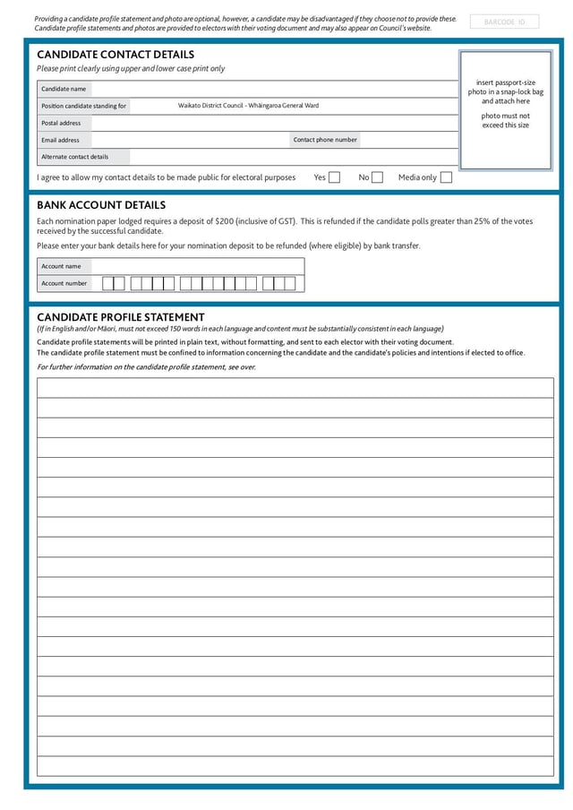 Whāingaroa General Ward Nomination Form | Fill and sign online with Lumin