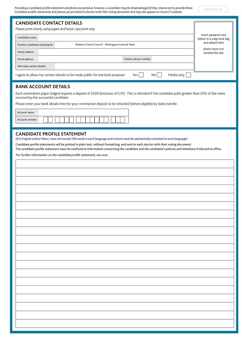 Large thumbnail of Whāingaroa General Ward Nomination Form - Jul 2022