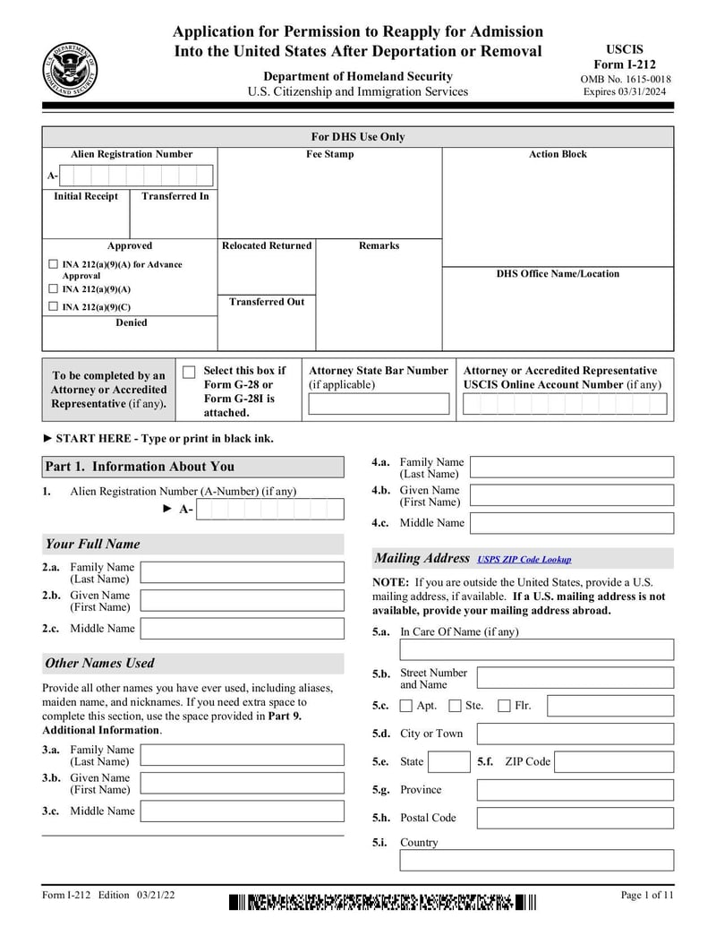Large thumbnail of Form I-212 - Mar 2022
