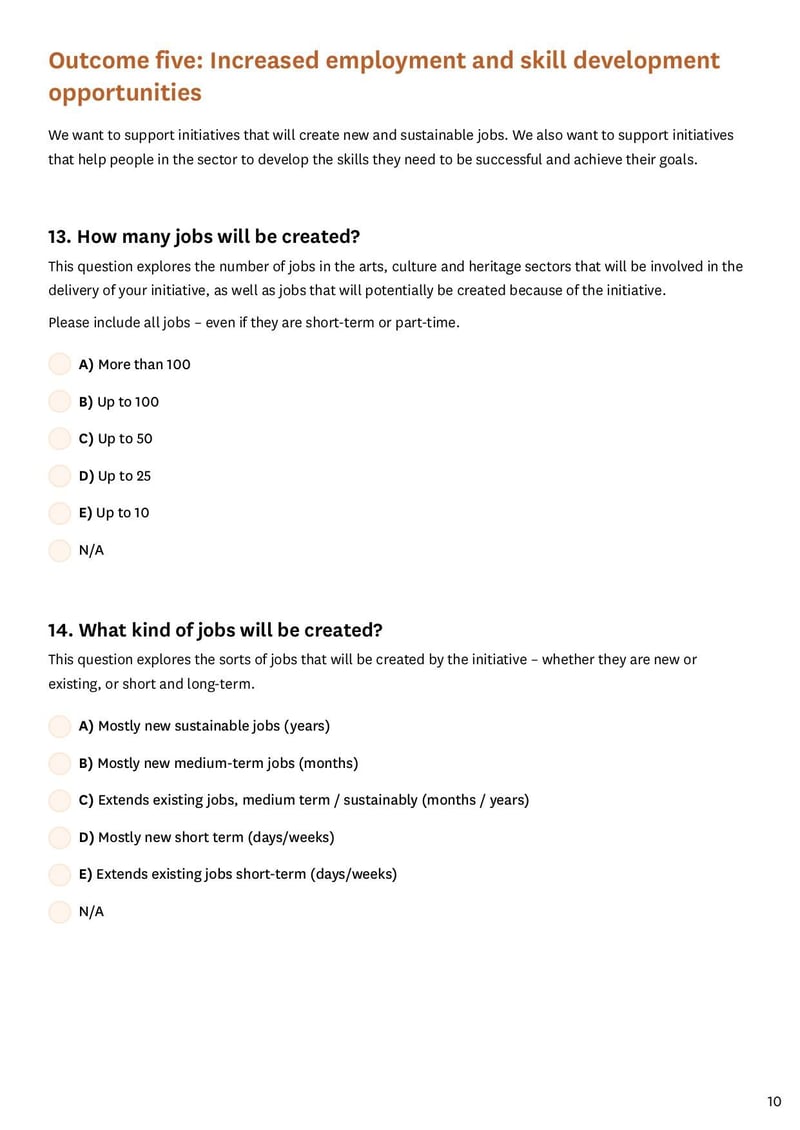 Large thumbnail of Cultural Sector Regeneration Fund Outcomes Questionnaire - Jul 2022