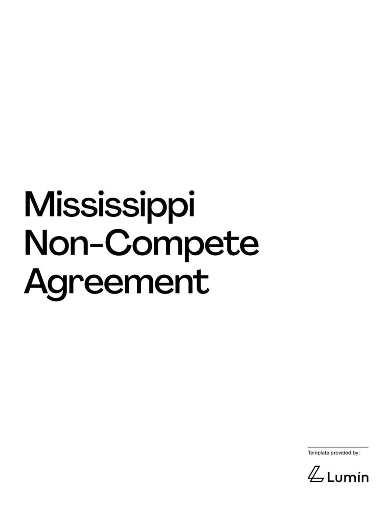 Non-Compete Agreement Mississippi template defining employment restrictions