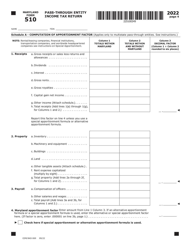 Large thumbnail of Maryland Form 510 - Jan 2023