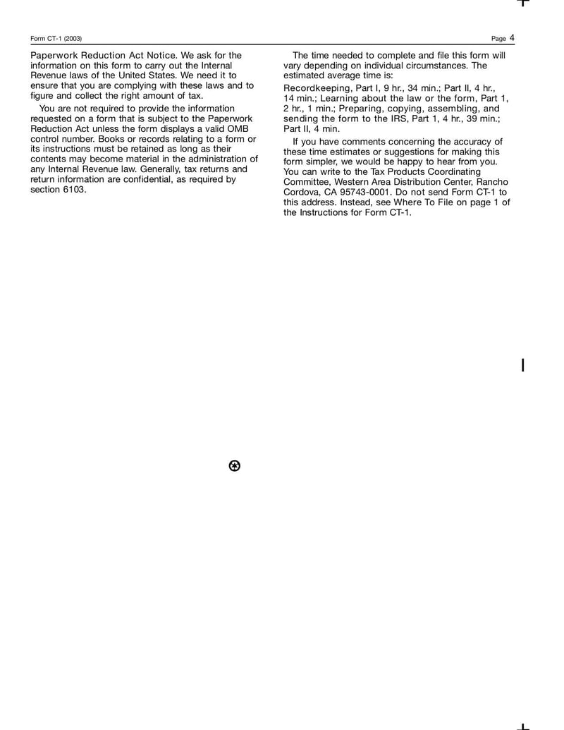 Large thumbnail of Form CT-1 - Jan 2003