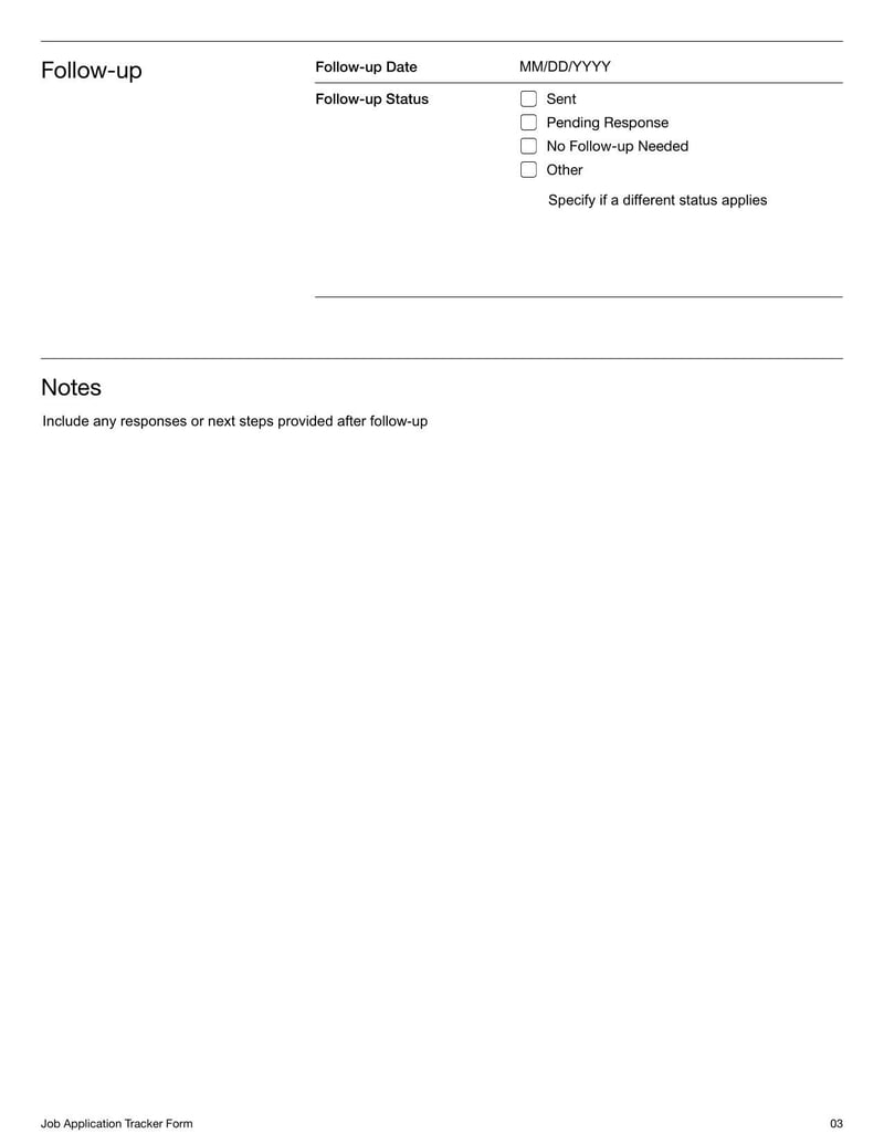 Job Application Tracker Form for New Zealand for monitoring job submissions, interviews and follow-ups