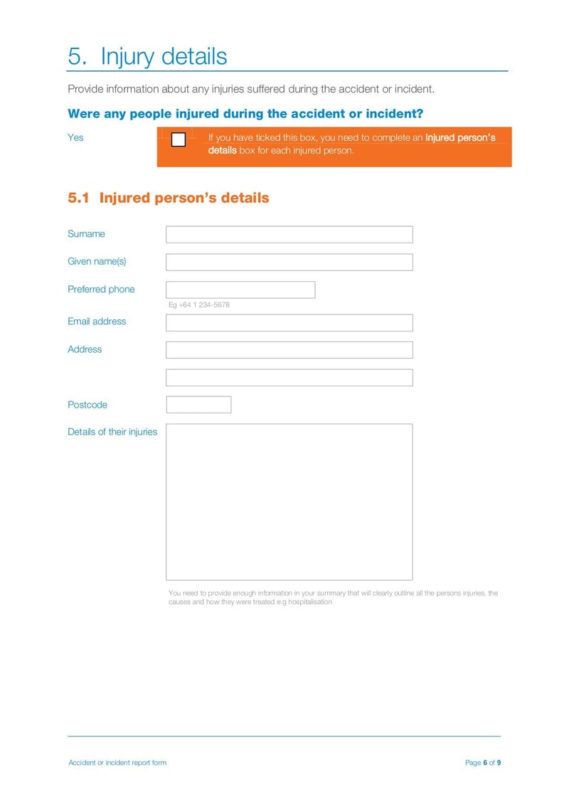 Large thumbnail of Accident or Incident Report Form - Sep 2017
