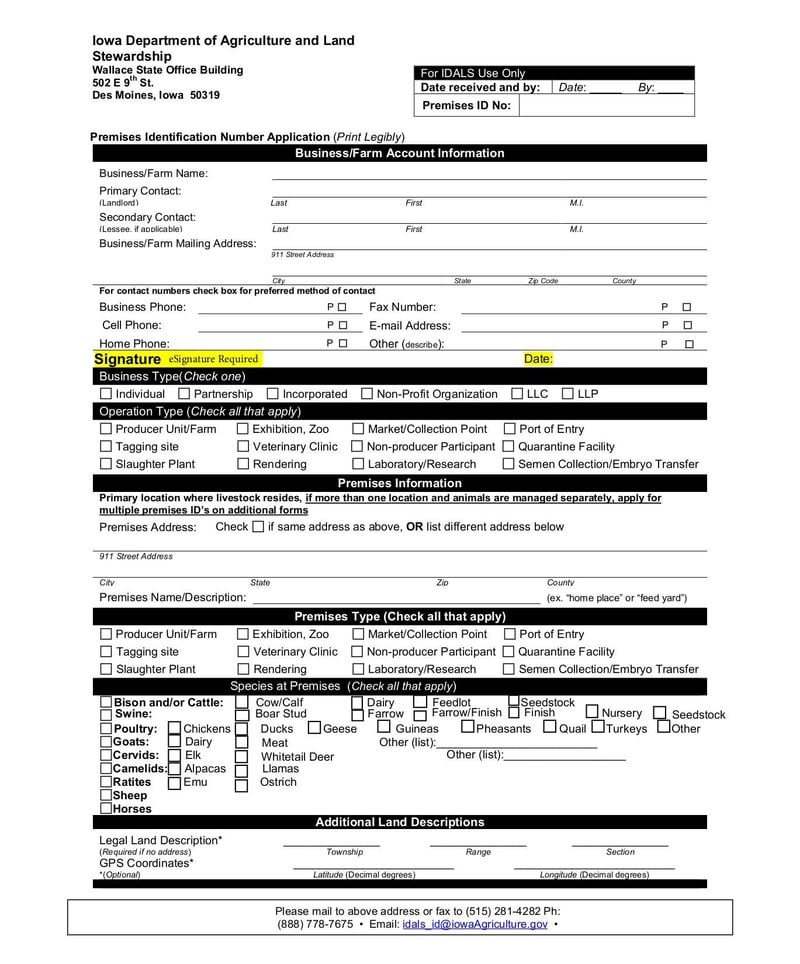 Large thumbnail of Premises Identification Number Application - May 2015