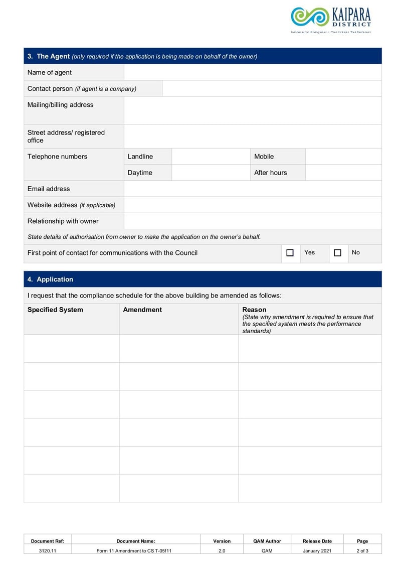 Large thumbnail of Form 11 Application for Amendment to Compliance Schedule - Jan 2021