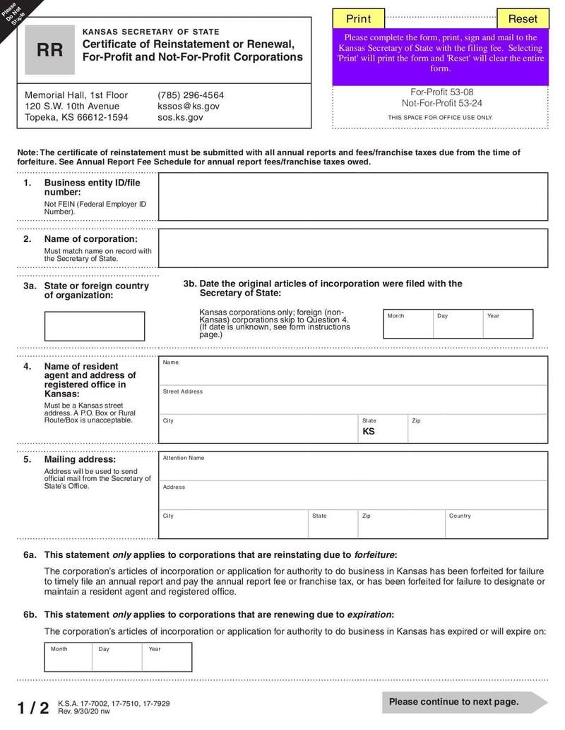 Kansas Annual Report for Profit Corporations | Fill and sign 