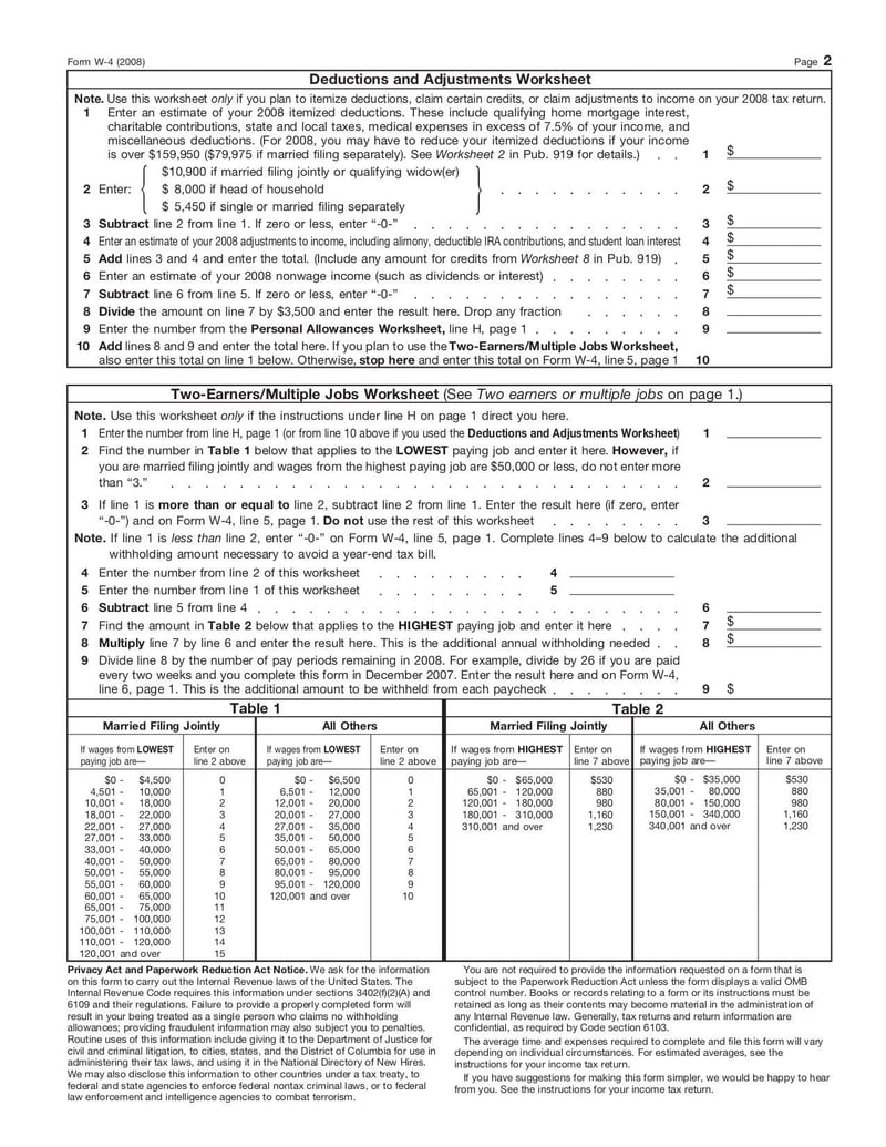 Large thumbnail of Form W-4 - Dec 2007