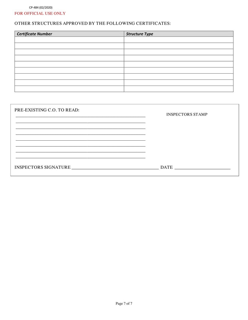 Large thumbnail of Form CP-484 (Feb 2020)