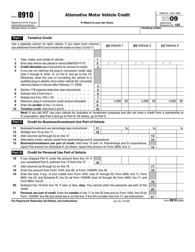 Large thumbnail of Form 8910 - Feb 2010