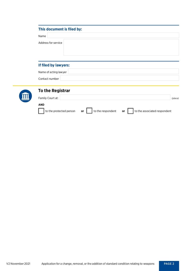 Large thumbnail of Application for Change of Conditions Relating to Weapons - May 2021