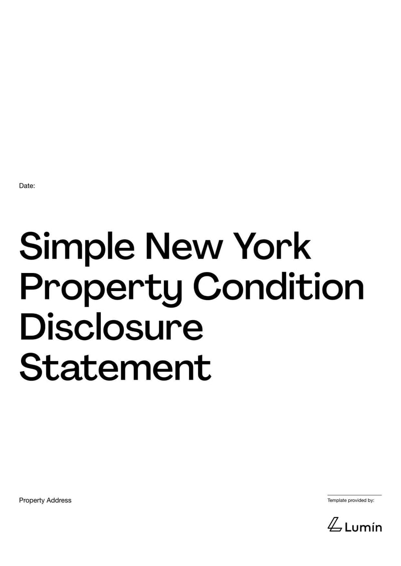 New York Property Condition Disclosure Statement detailing a property's condition for prospective buyers