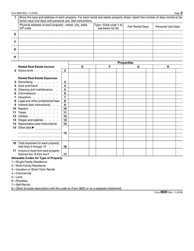 Large thumbnail of Form 8825 - Nov 2018
