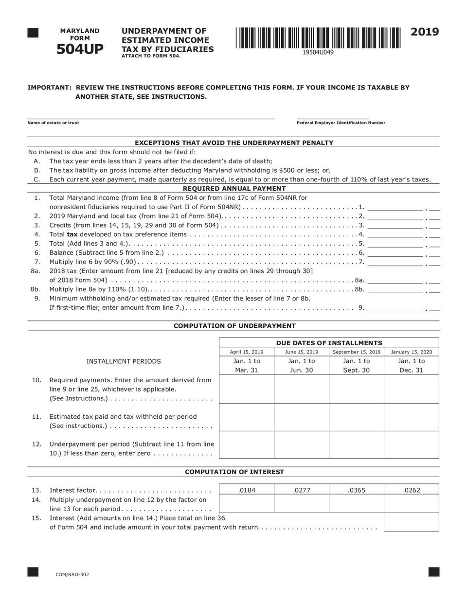 Form 504UP | Fill and sign online with Lumin