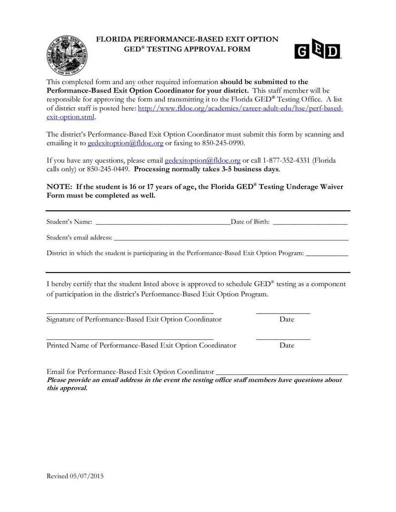 GED Exit Approval Form | Fill and sign online with Lumin