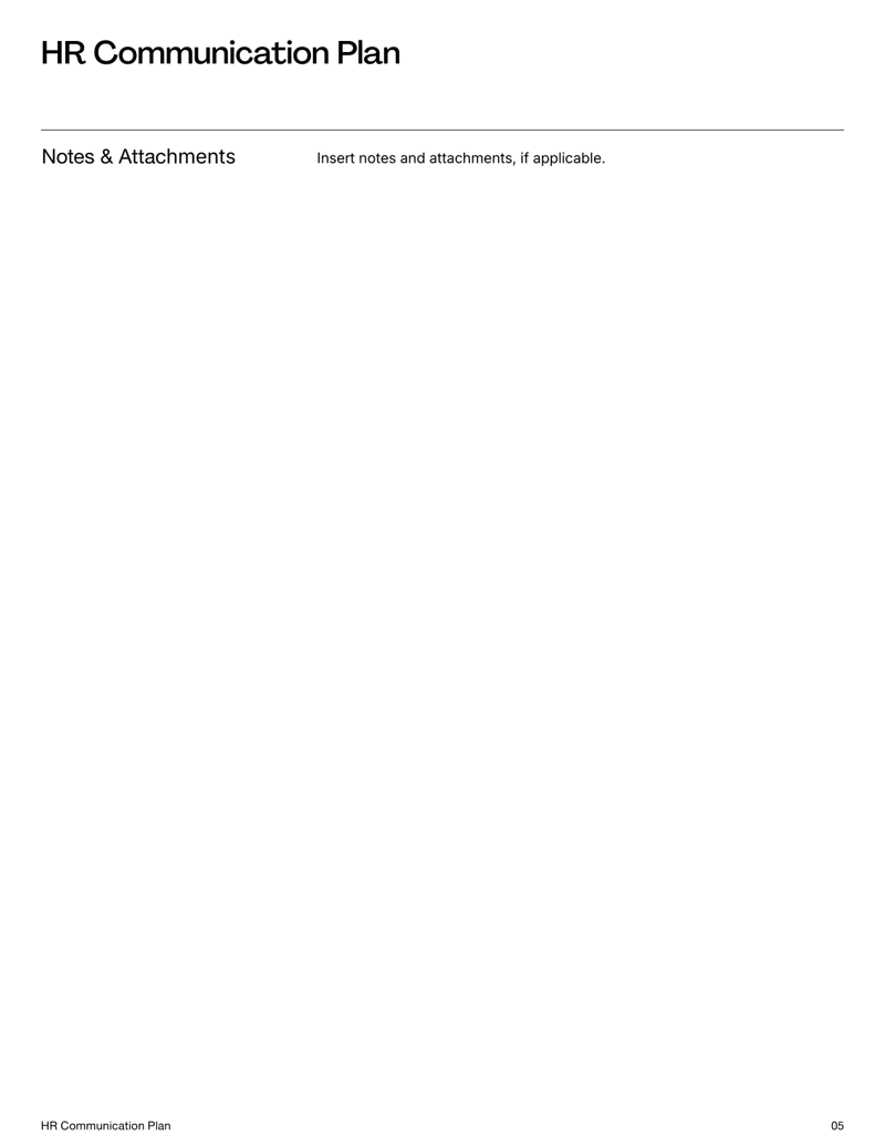 HR Business Continuity Plan template with sections for critical HR functions, risks, recovery strategies and communication protocols