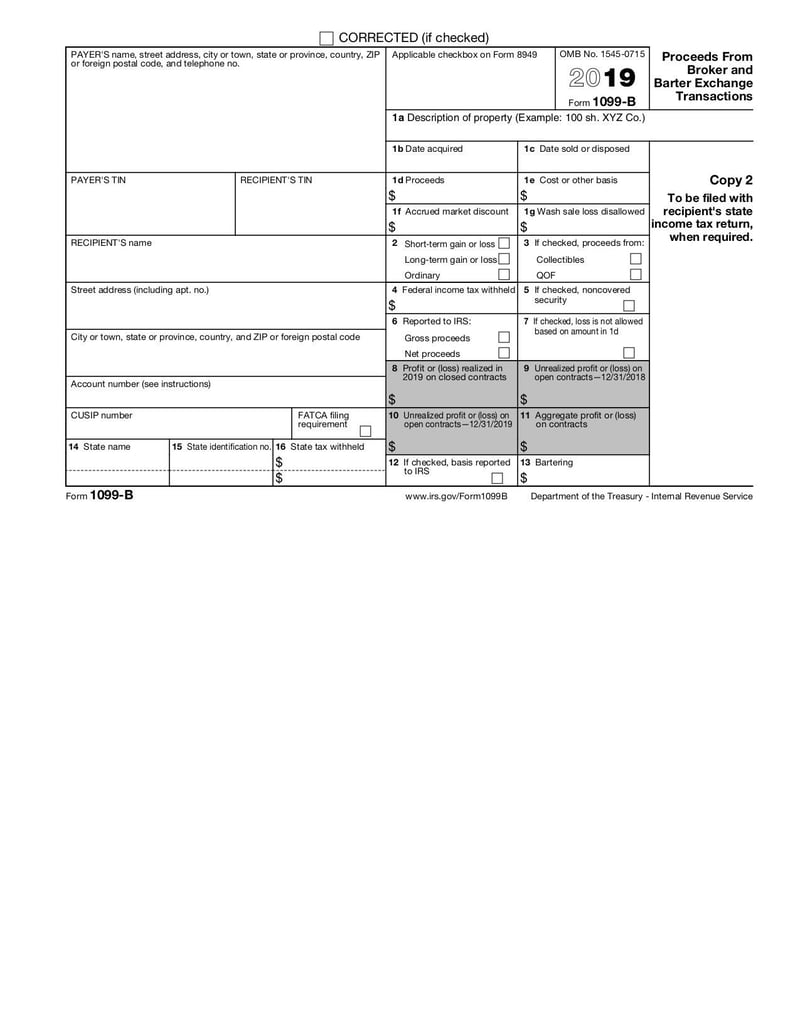 Large thumbnail of Form 1099 B - Jan 2019