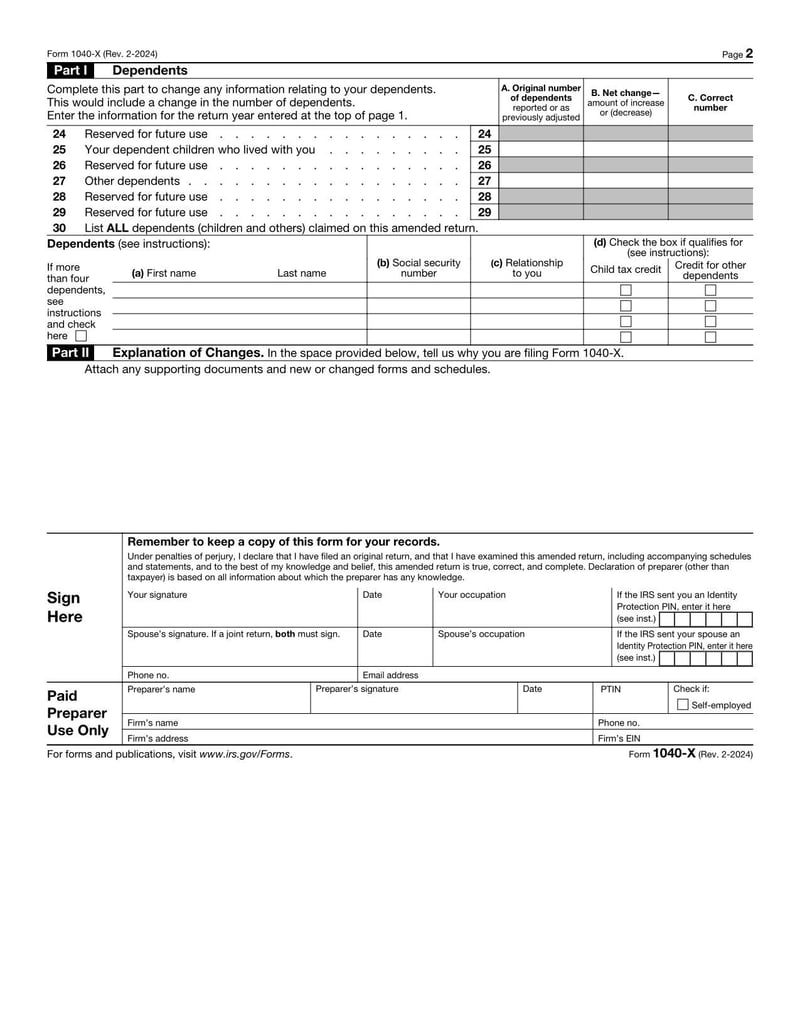 Large thumbnail of Form HR-1040-X - 2024