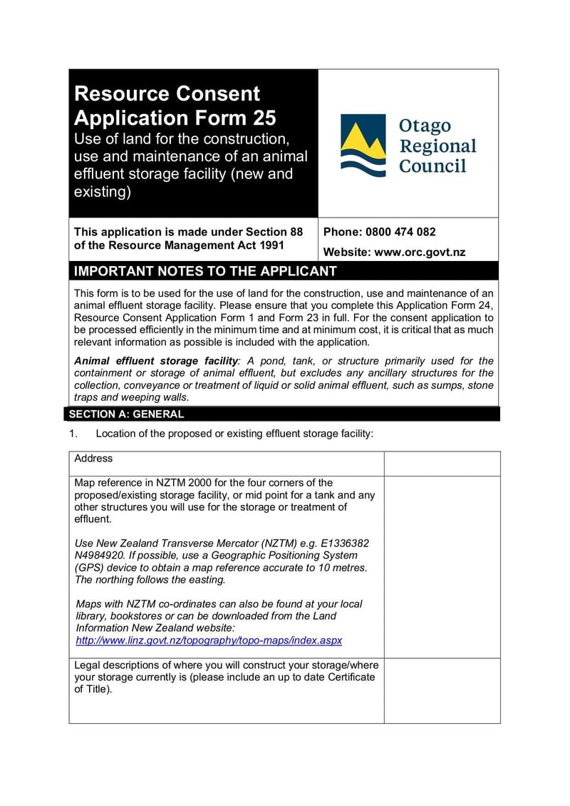 Large thumbnail of Form 25 Resource Consent Application Form - Jun 2022
