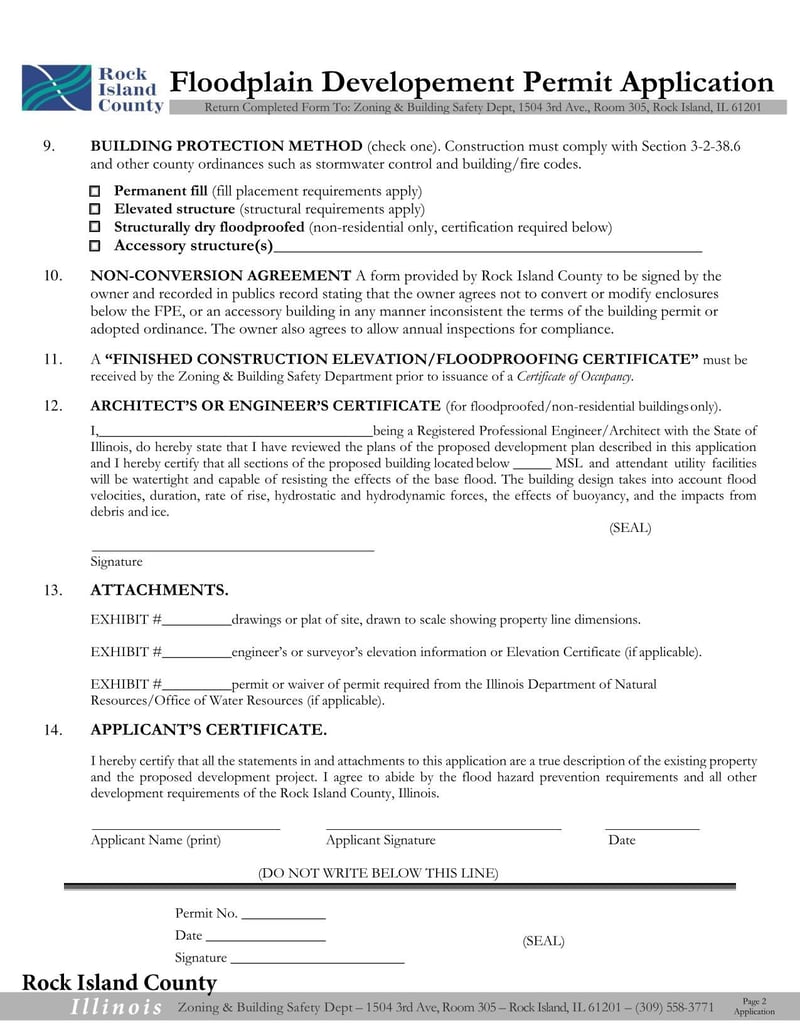 Large thumbnail of Rock Island Floodplain Development Permit Application