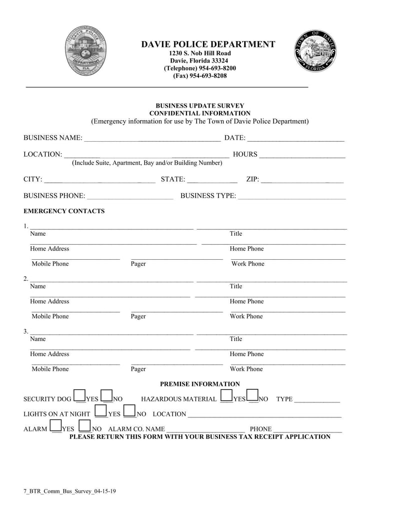 Large thumbnail of Town of Davie Business Tax Receipt Application