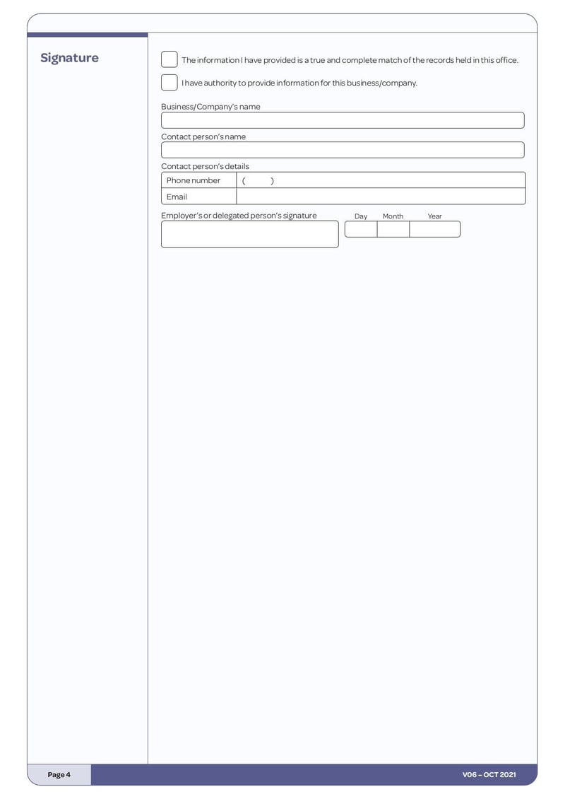 Large thumbnail of Employment and Earnings Information for Applications – V06 Form - Oct 2021